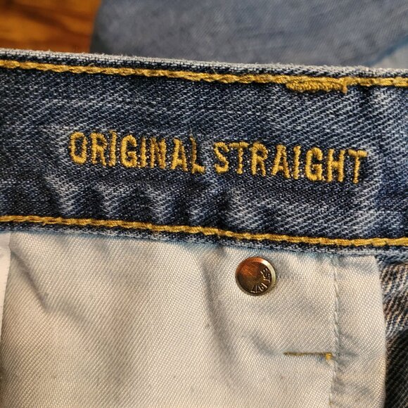 American Eagle Jeans 36x32 Made To Last Original Straight Medium Light Wash - Picture 5 of 11